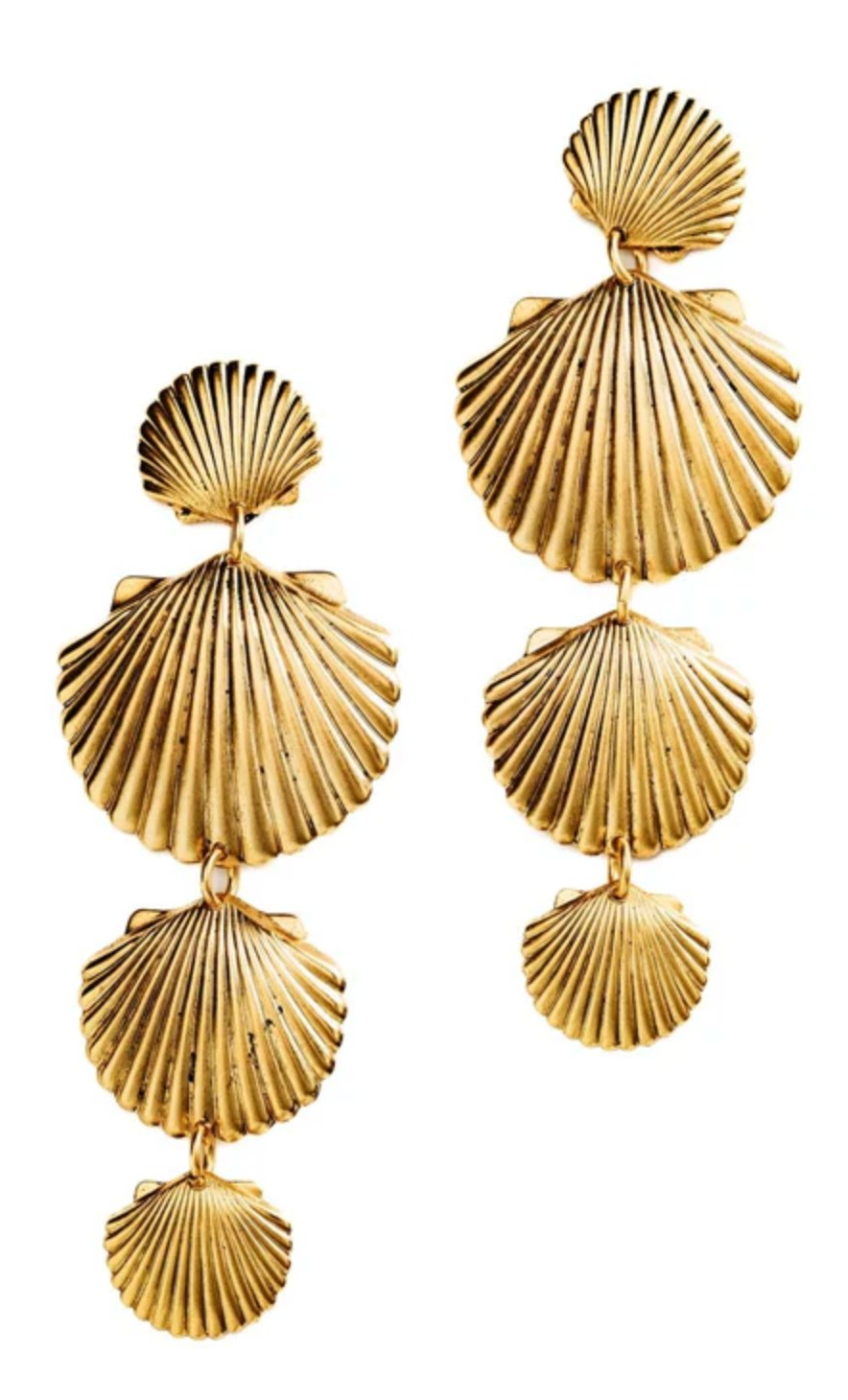 Gold Shellace Earrings - Amor Lafayette