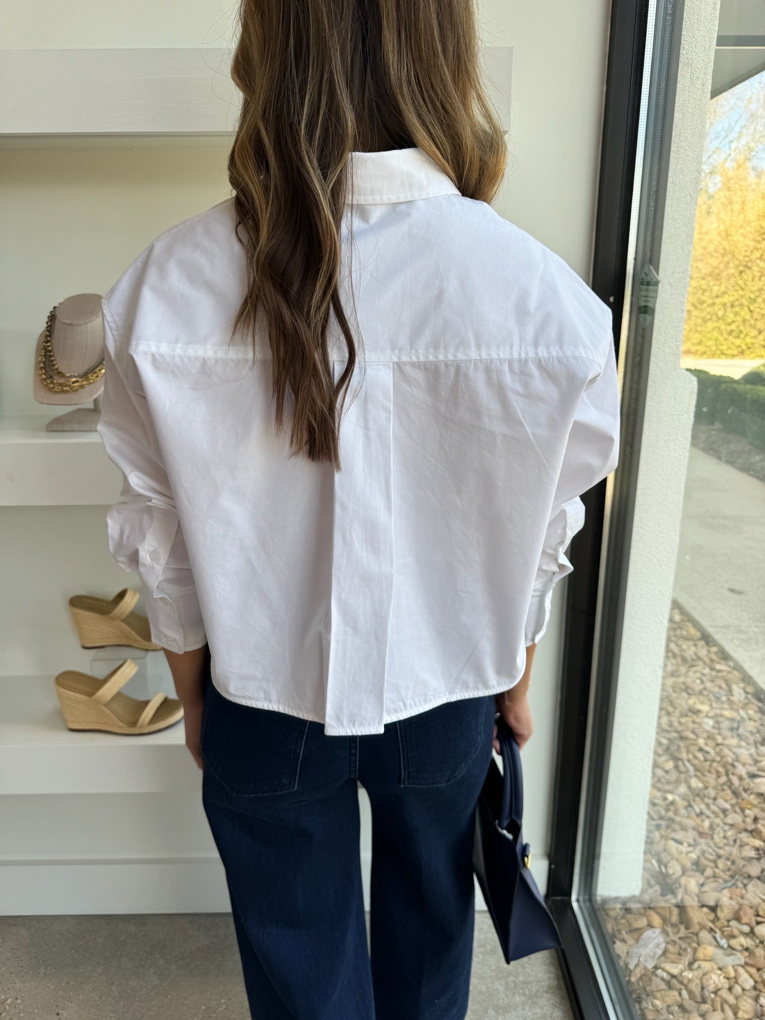 White Shorty L/S Cropped Shirt - Amor Lafayette