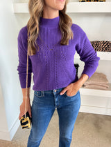 Purple Mock Neck Sweater