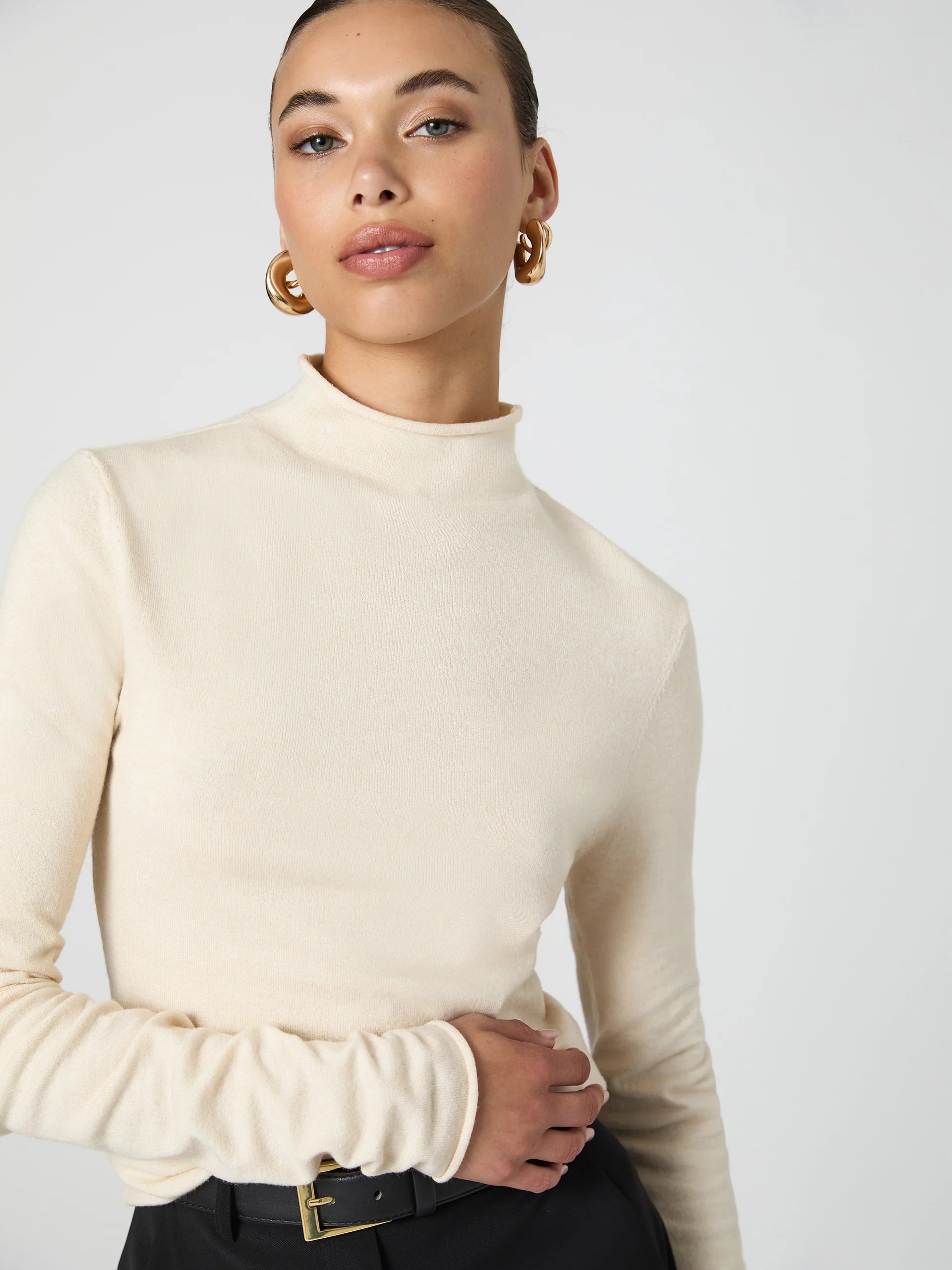 Oatmeal Cosy High Neck Jumper