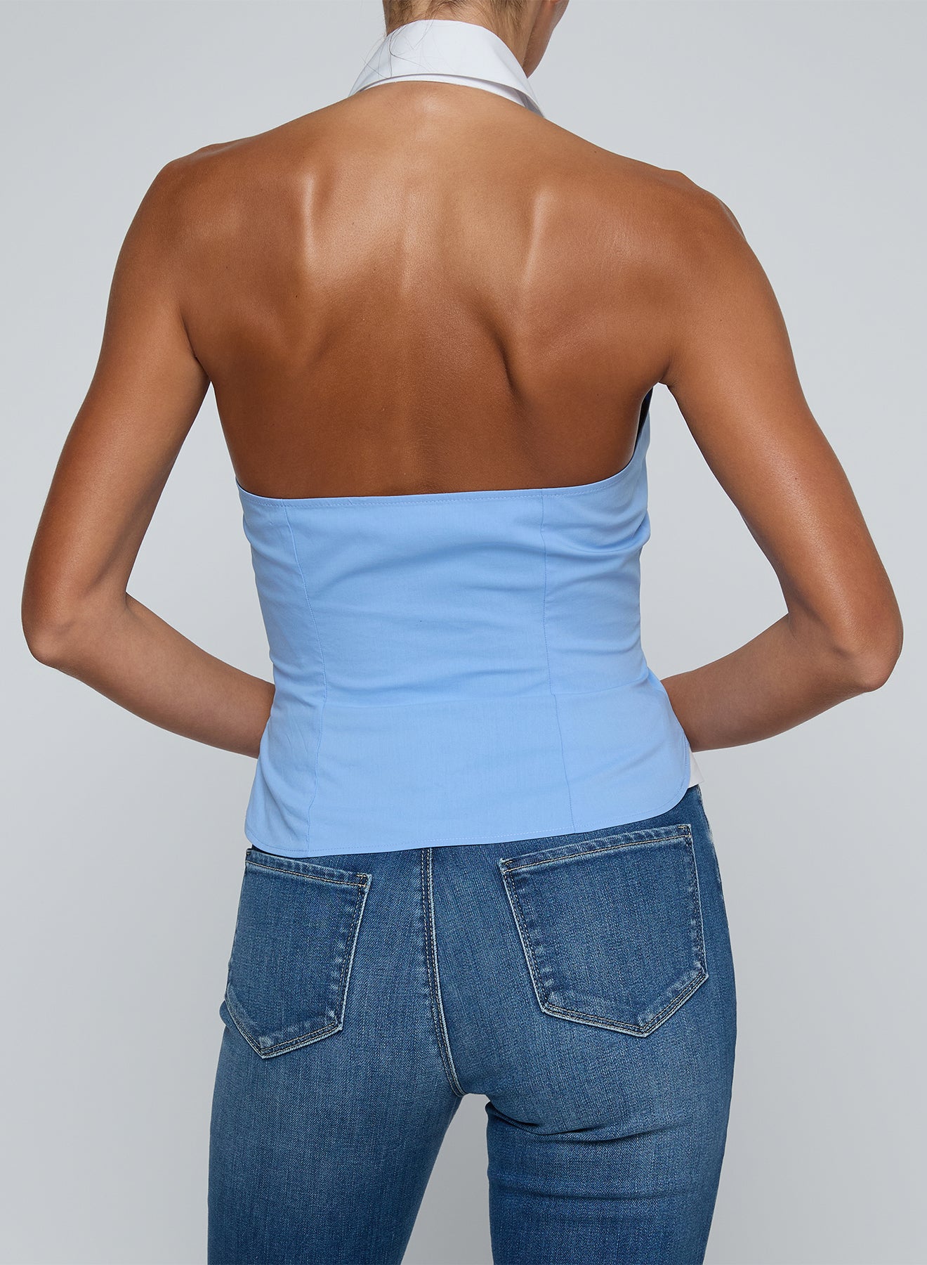 RINA COLLARED HALTER TOP