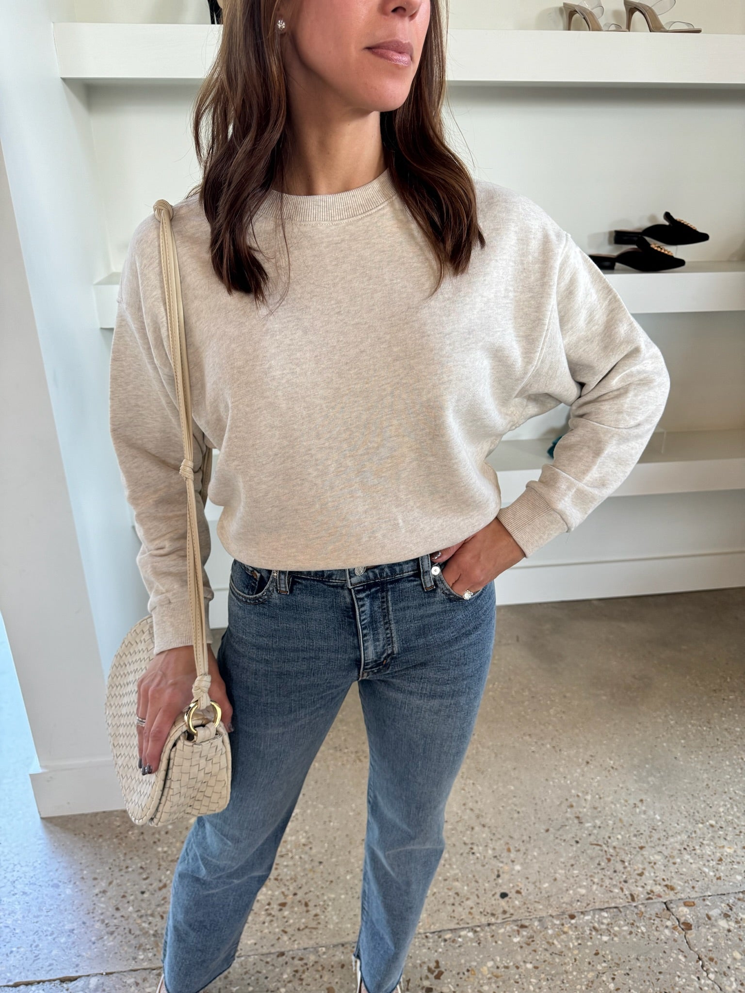 Heather Oatmeal Jovie Classic Sweatshirt