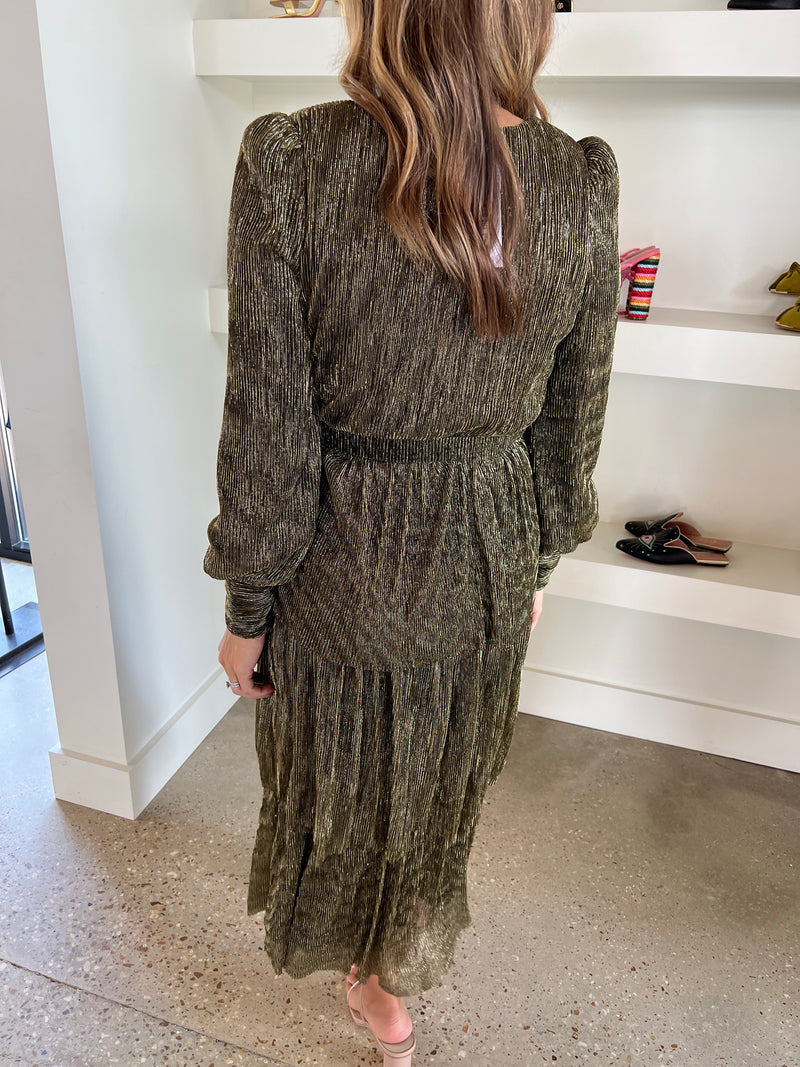 Gold Three Tiered Dress