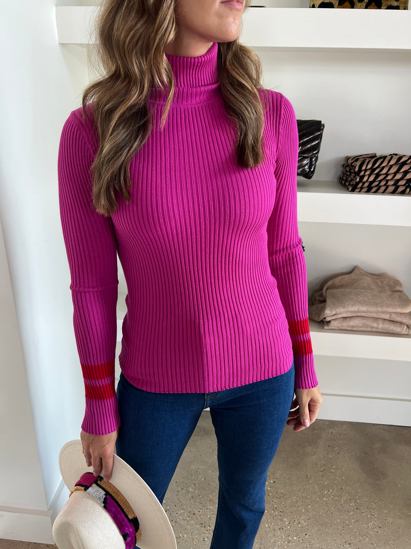 Magenta Turtleneck Sweater
