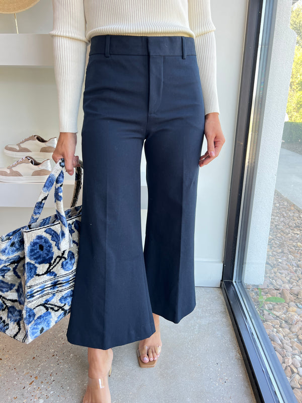Navy Le Crop Palazzo Trouser