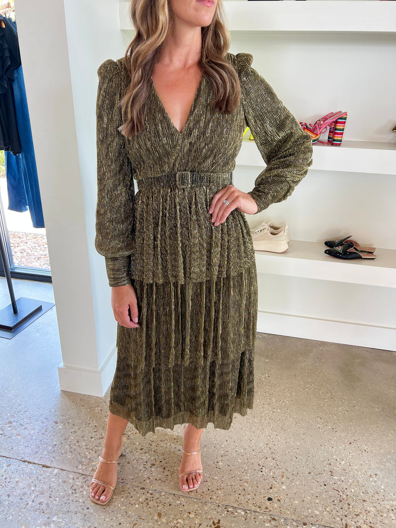 Gold Three Tiered Dress