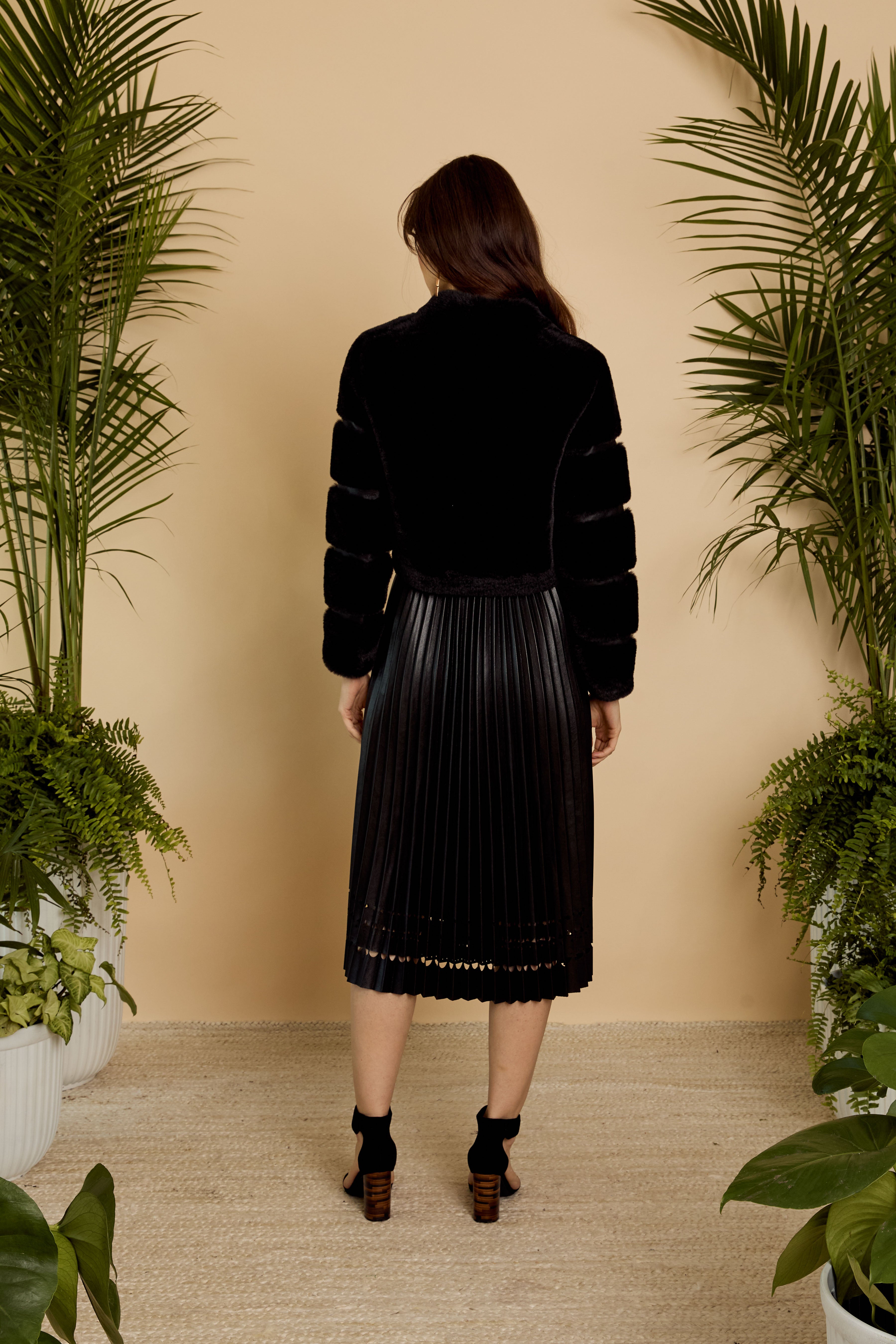 Abril Faux Fur Jacket in Black