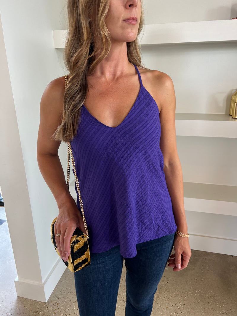 True Purple Stripe Slip Top