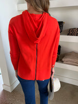 Orange Back Zip Sweater