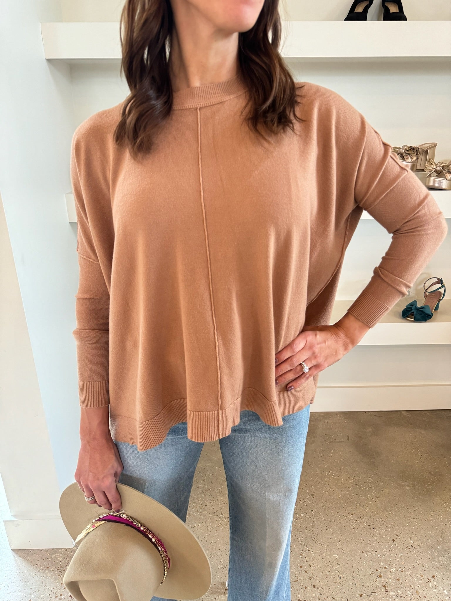 Tan Crew Sweater