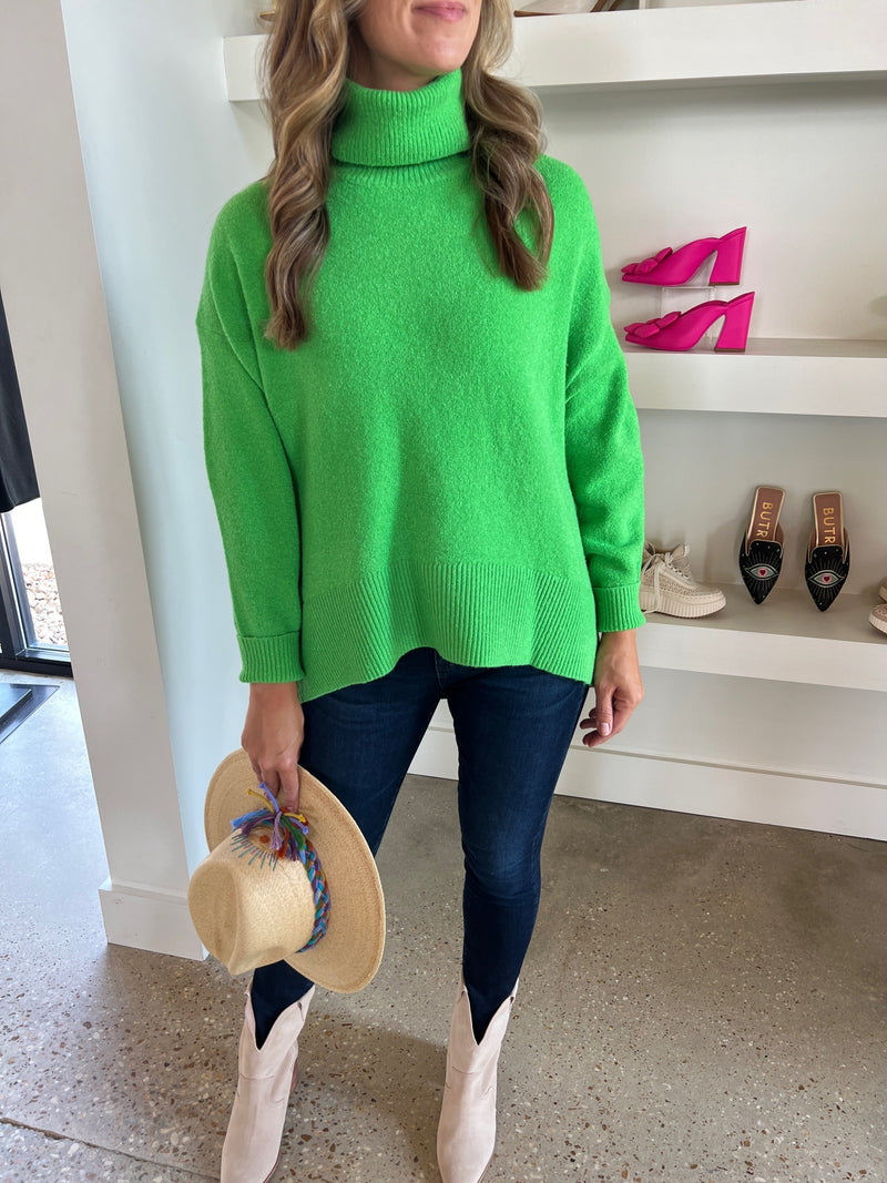 Poise Green Vhari High Neck Jumper