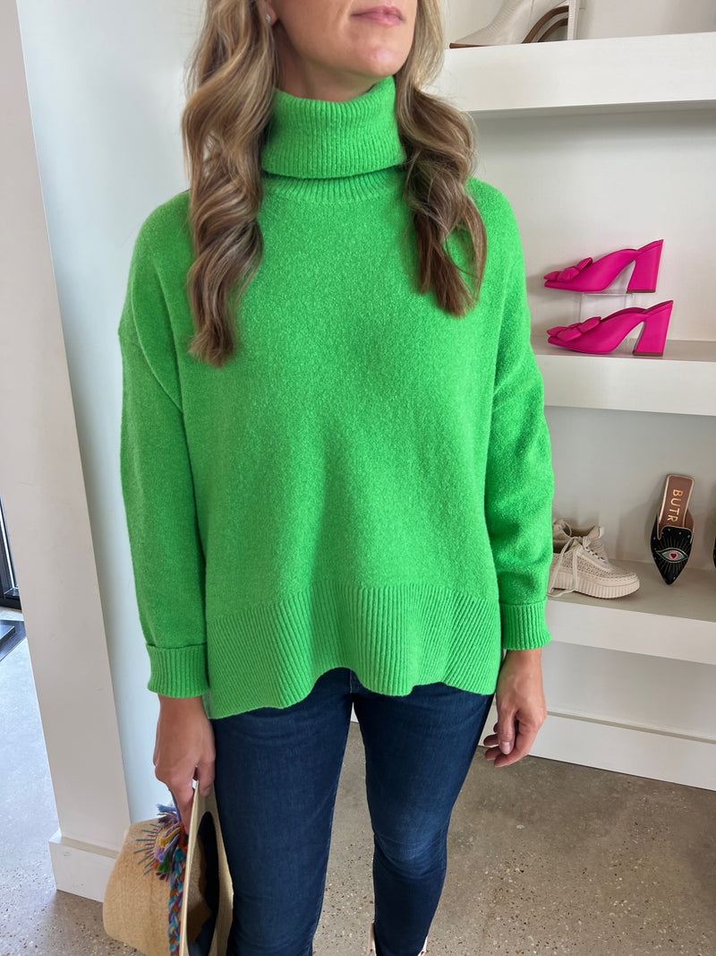 Poise Green Vhari High Neck Jumper