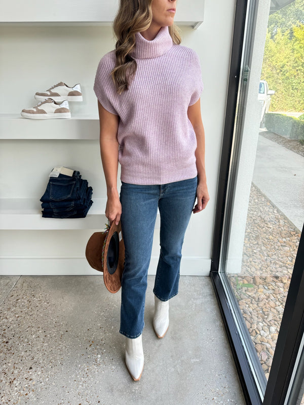 Lilac Ribbed Turtleneck Sweater