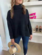 Black Vhari High Neck Jumper