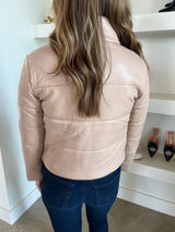 Almond Quilted Bomber Jacket
