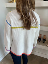 White Multi Stripe Sweater