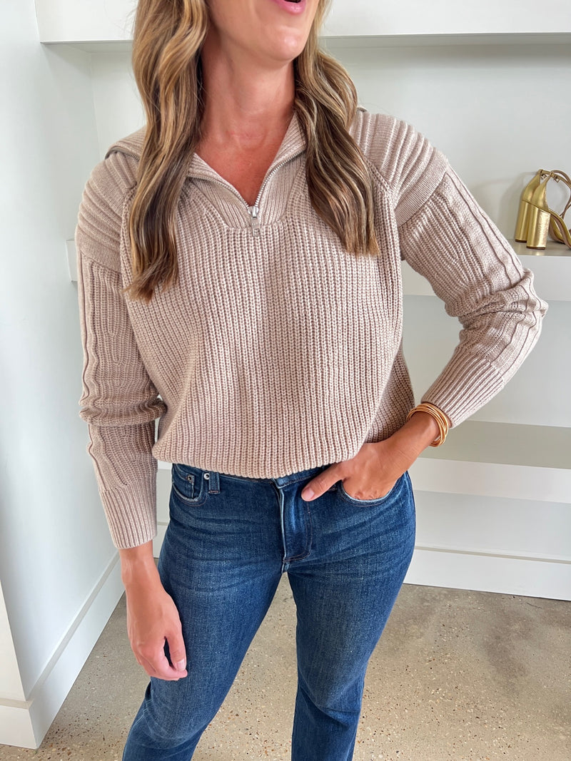 Cashew Heather Nina Halfzip Pullover