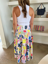 Ivory Floral Smock Maxi Skirt/Dress