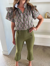 Olive Poppies St. Tropez Top