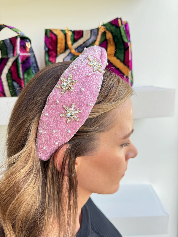 Pink Snowflake Headband