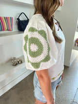 Green Crochet Mila Blouse