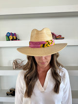 Tan Palm Hat - Pink Tiger*