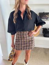 Black Puff Sleeve Top