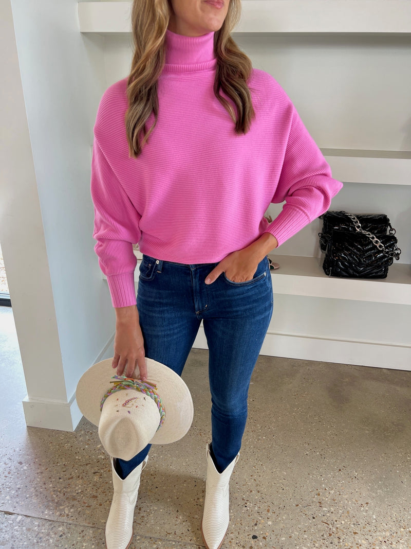 Pink Cassia Turtleneck Sweater