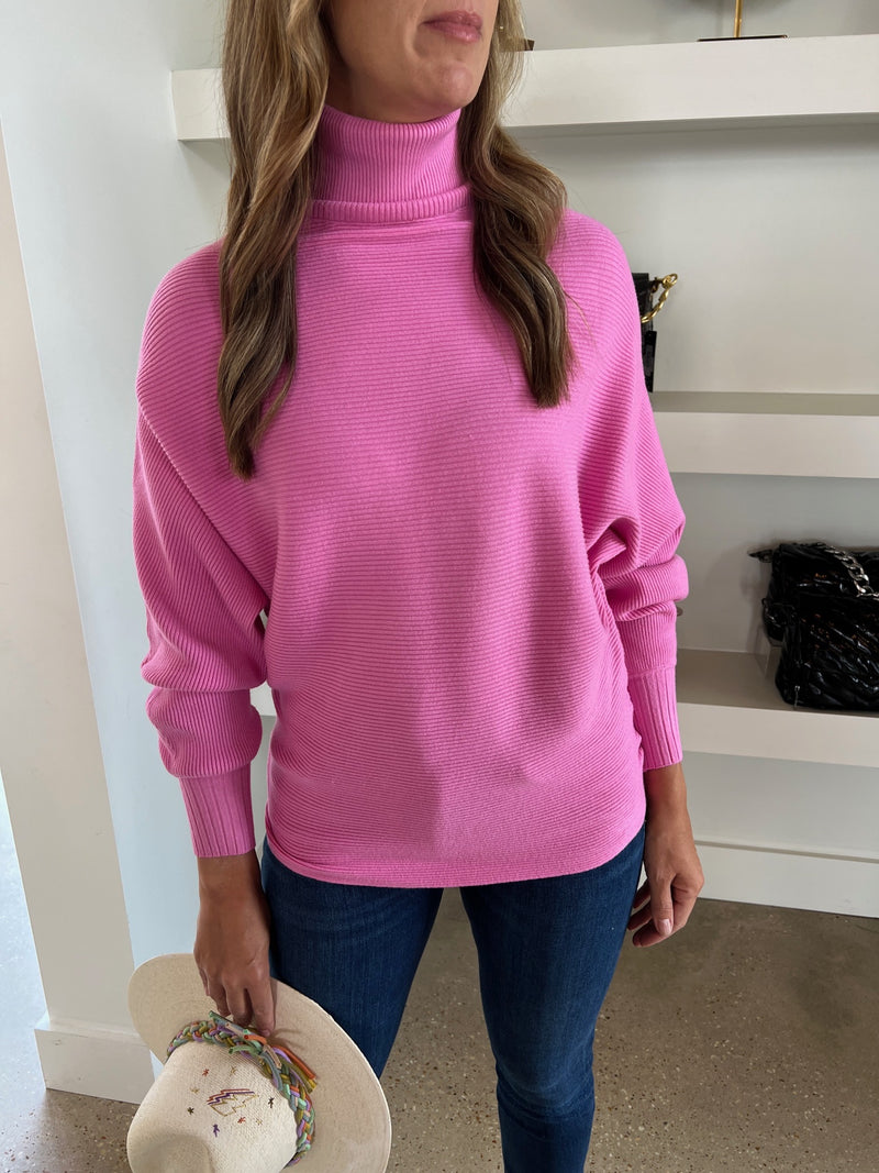 Pink Cassia Turtleneck Sweater