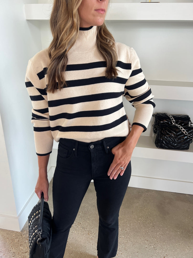 Off White/Black Savage Striped Sweater