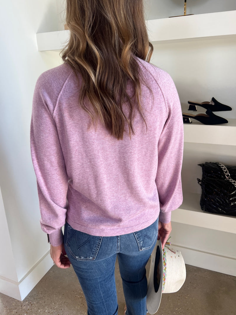 Lilac Snap Cuff Sweater
