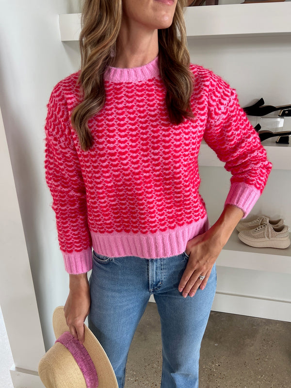 Fuchsia Patterned Knitted Sweater
