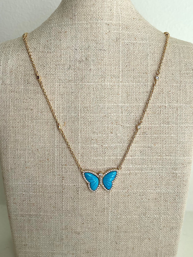 Turquoise Allure Butterfly Necklace