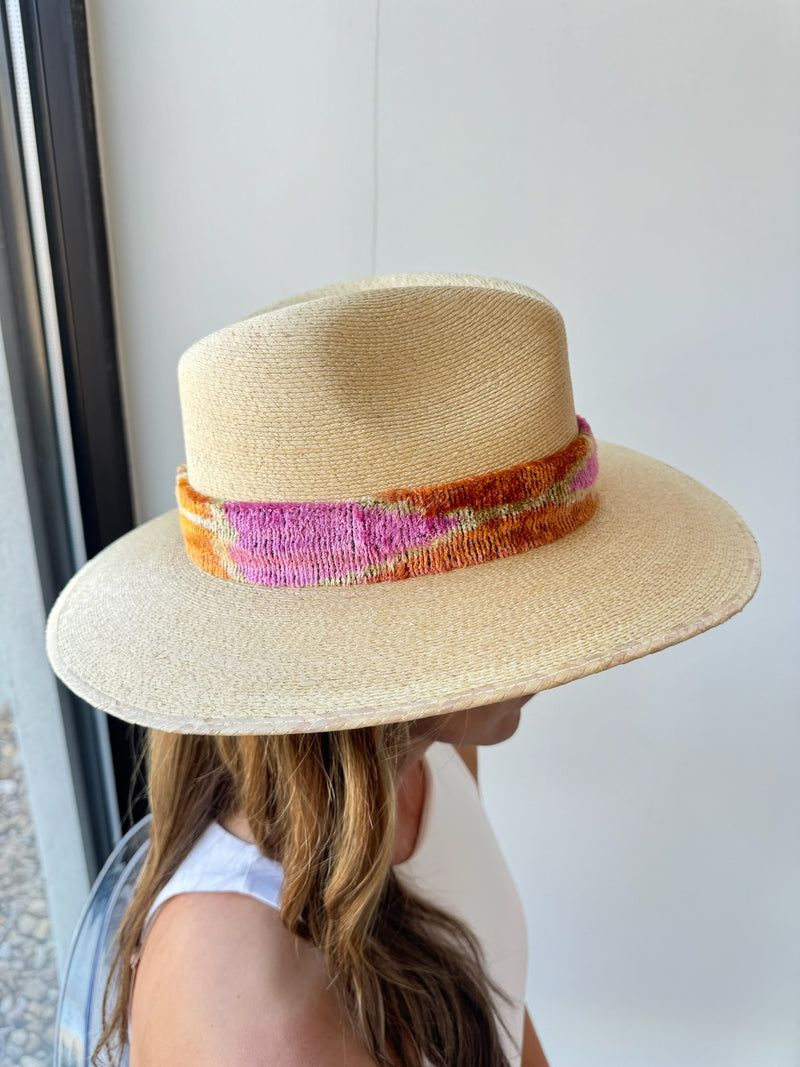 Tan Pink/Orange Ikat Band Hat
