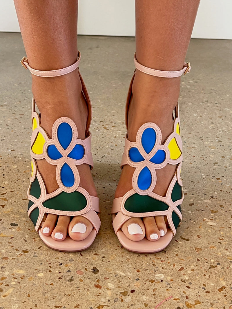Pink Blue Yellow Green Dominic Heel