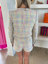 Rainbow Valentina Cropped Tweed Jacket