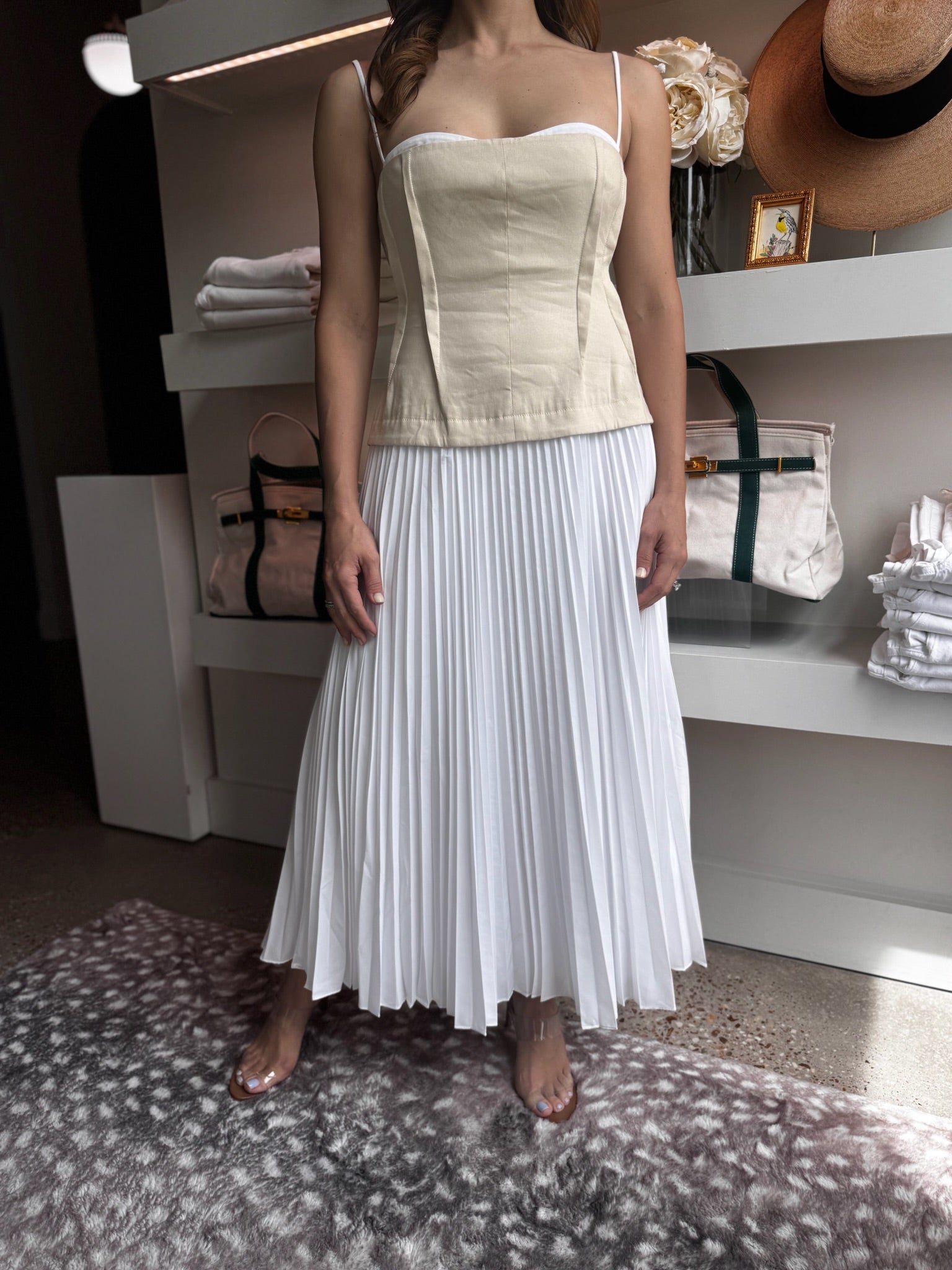 bustier pleated midi dress Bustier Pleated Tulle Fit & Flare Midi Dress Boiilife