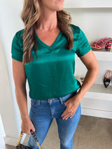 Emerald June V Neck Tee