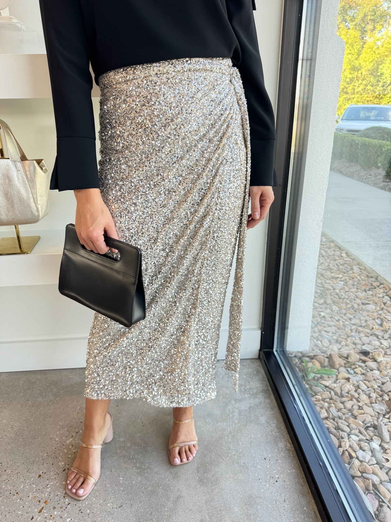 ***PREORDER***Sequin Maxi Wrap Jaspre Skirt