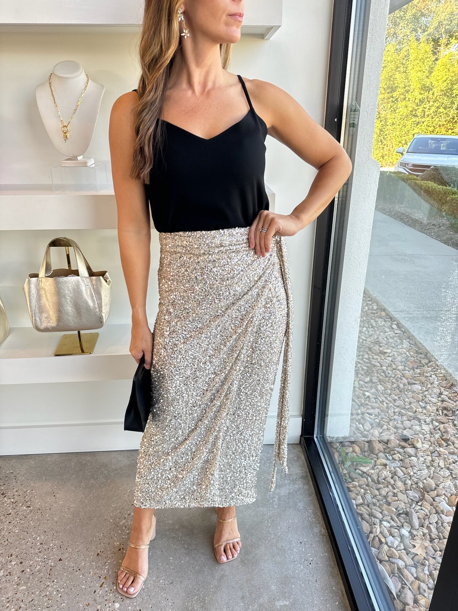 ***PREORDER***Sequin Maxi Wrap Jaspre Skirt