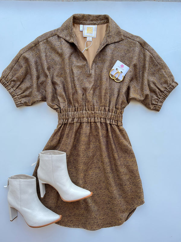 Gold Palmer Dress