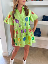 Lime Green Wine Romper