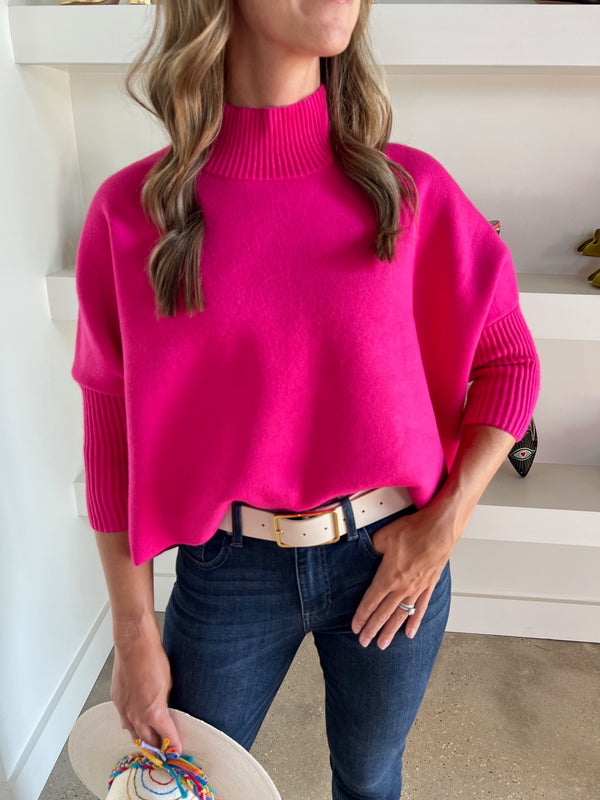 Super Pink Cropped Sweater