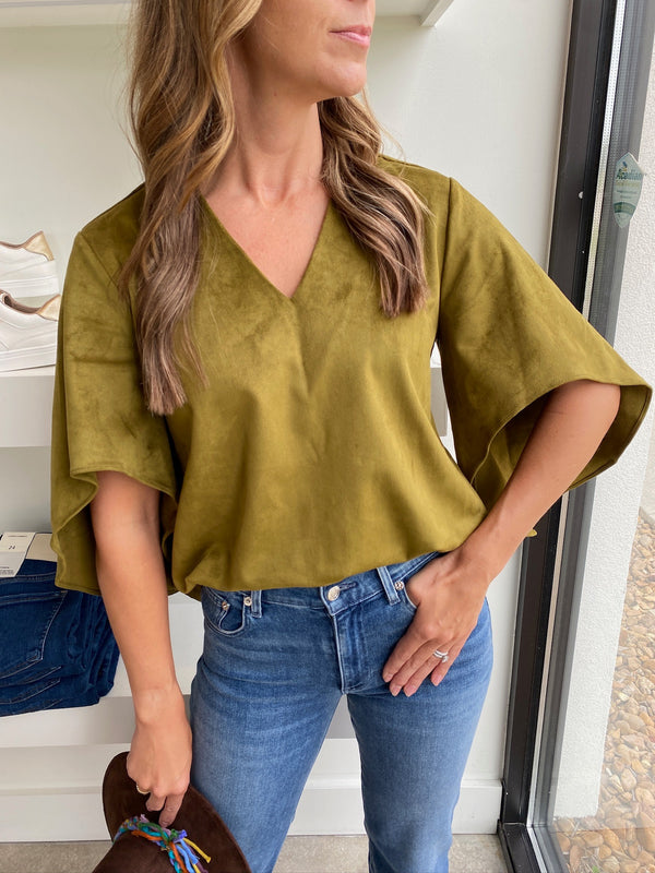 Chive Nina Suede Top