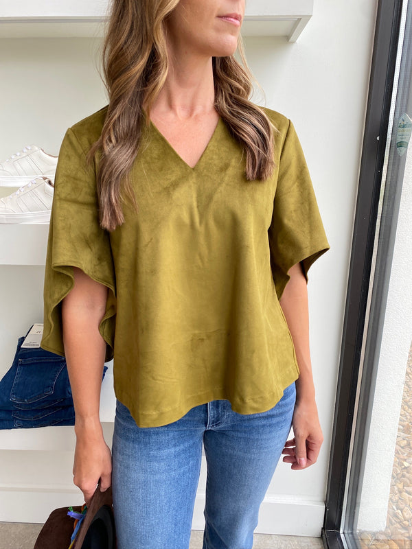Chive Nina Suede Top
