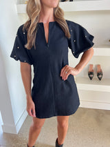 Black Billie Stud Mini Dress