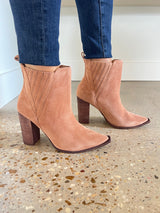 Caramel Astro Suede Square Tip Cowboy Ankle Boot - Women's Western Fashion Footwear