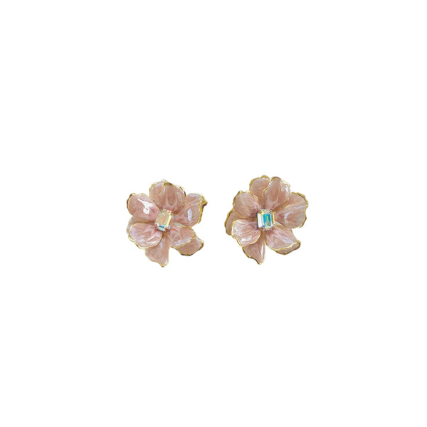 Blush Jewel Flower Earrings