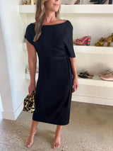 Black Amber Knit Midi Dress