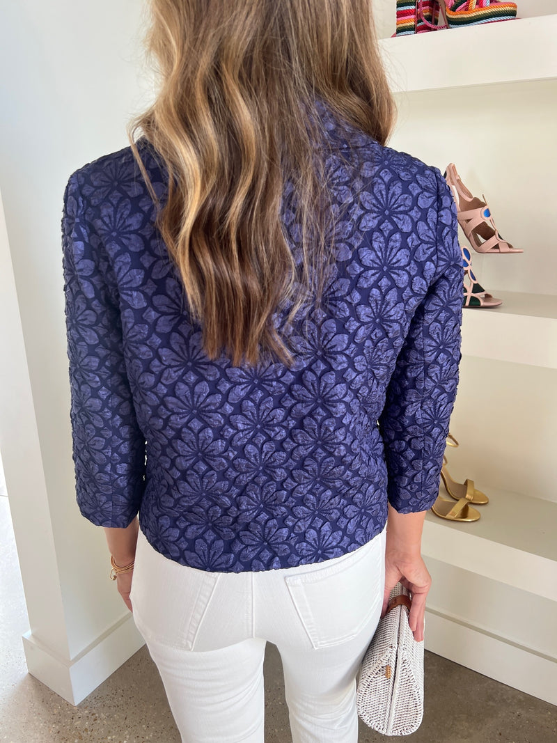 Navy Floral Gem Jacket